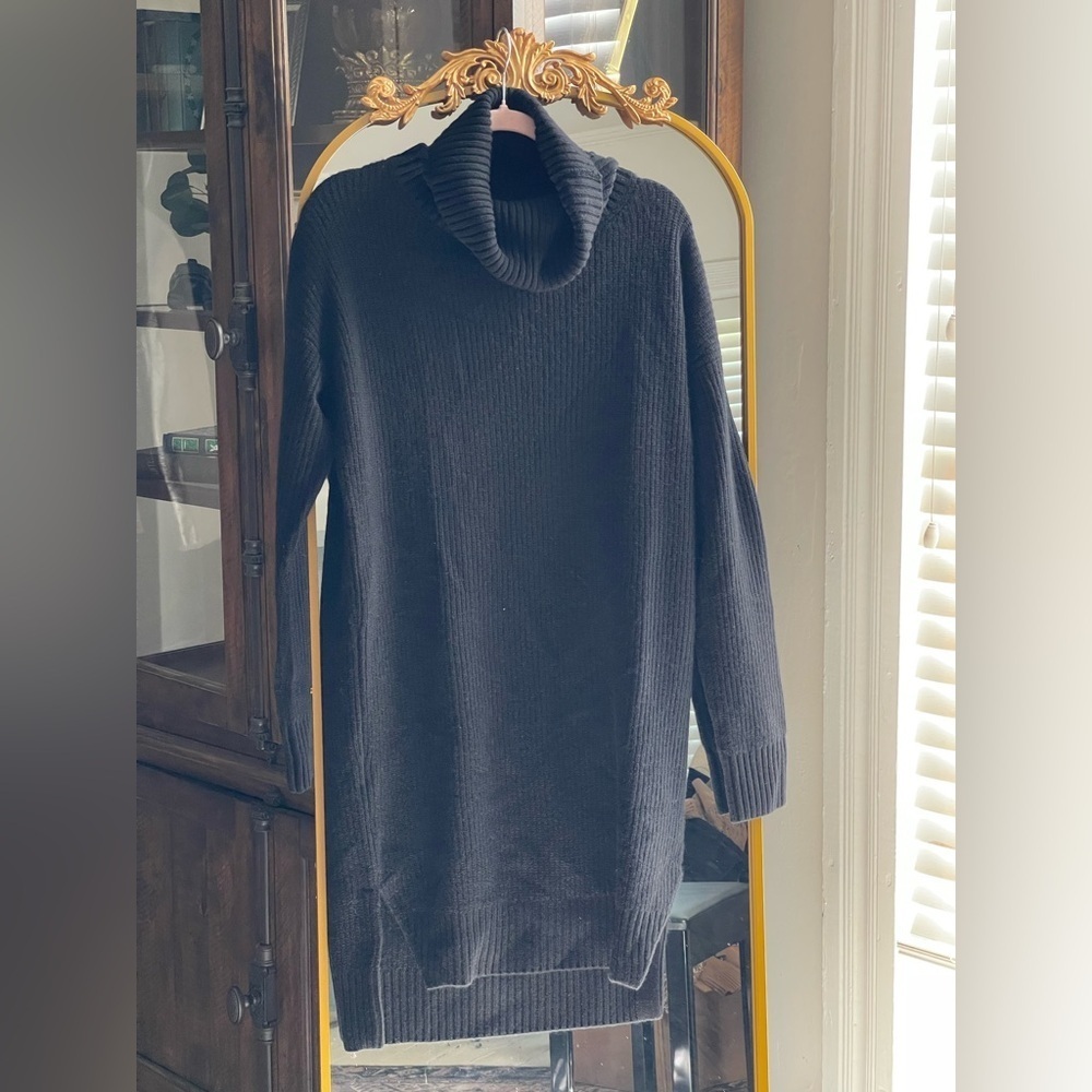 Quince NWT Black 100% Mongolian Cashmere Fisherman Maternity Sweater Dress Med - Picture 4 of 15